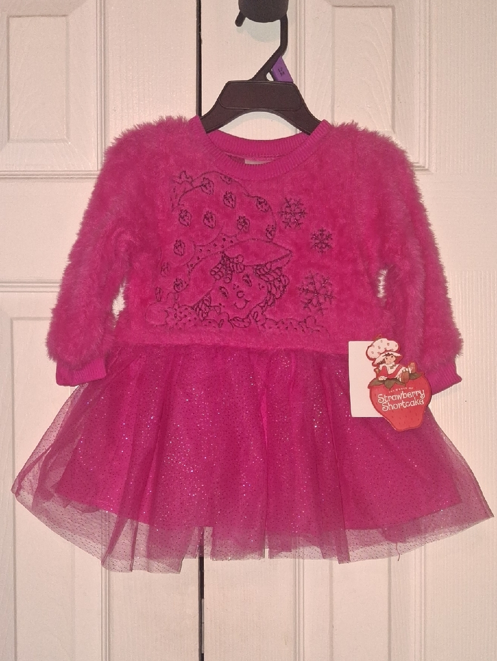 Strawberry Shortcake Fuzzy Tulle Pink Dress for Kids